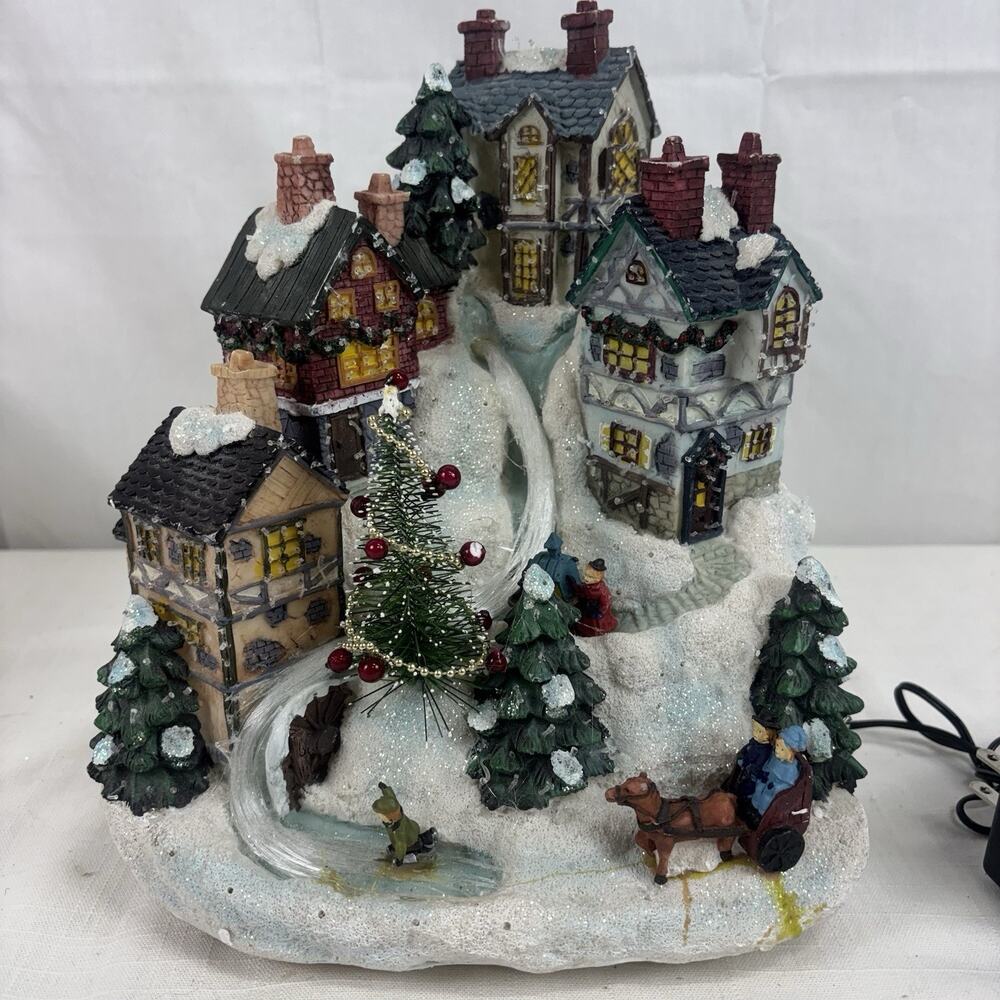 VTG 2003 Target Fiber Optic Christmas Village Lighted Home Decor Snow With Box
